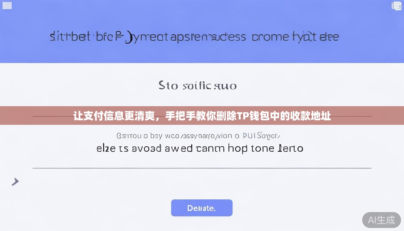 让支付信息更清爽,手把手教你删除TP钱包中的收款地址 让支付信息更清爽,手把手教你删除TP钱包中的收款地址